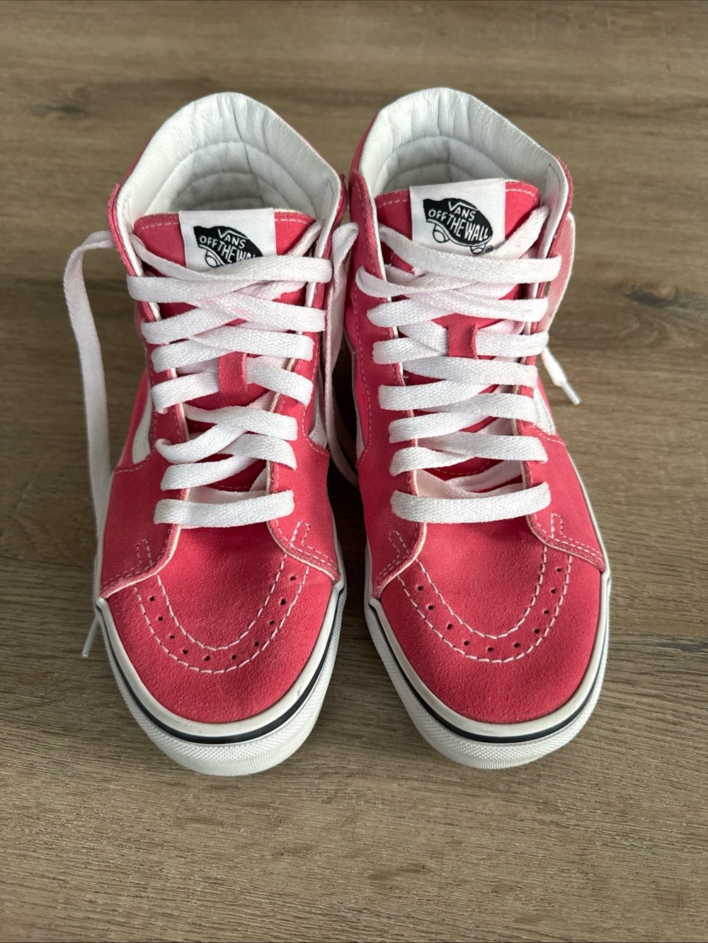 Vans High Top Pink White Old Skool Suede Sneakers (Women’s Size 6) EUC!!